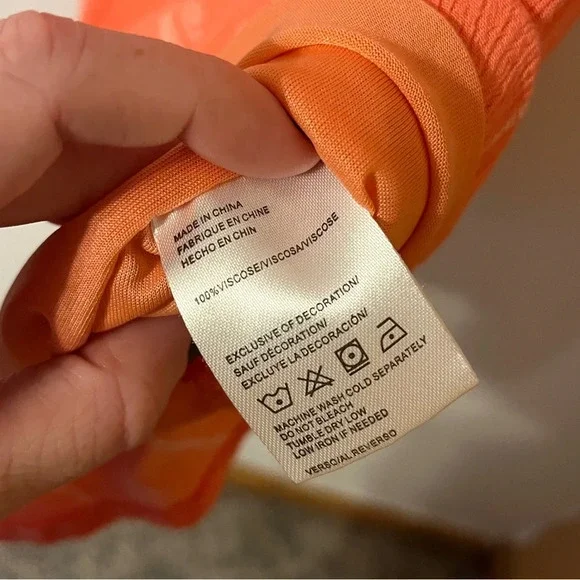 Peach Open Back Boho Tie Front Mini Dress - Picture 7 of 7